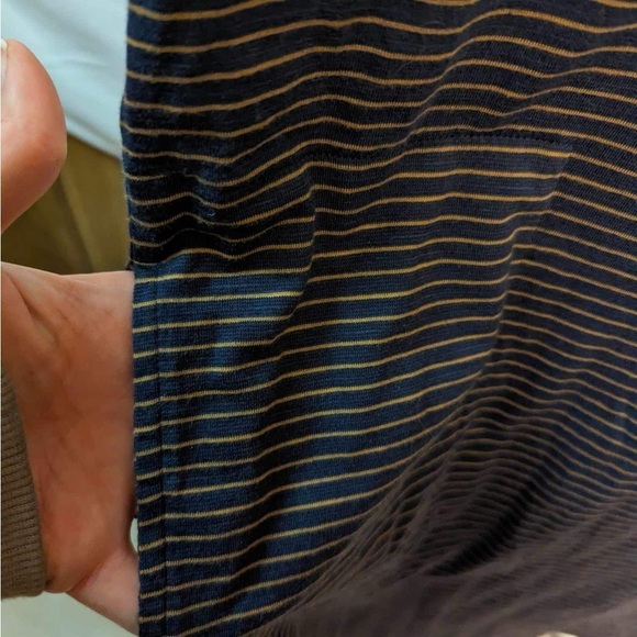 Toad&Co Women’s Ruffilita SS Striped Navy Organic Cotton T-Shirt Dress- Size XS - Picture 7 of 8